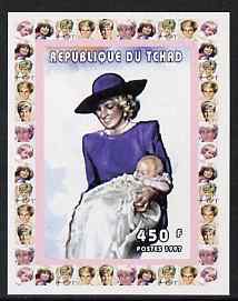 Chad 1997 Princess Diana 450f series #8 imperf deluxe sheet unmounted mint