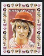 Guinea - Conakry 1997 Princess Diana 200f series #1 imperf deluxe sheet unmounted mint