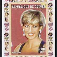 Guinea - Conakry 1997 Princess Diana 200f series #8 imperf deluxe sheet unmounted mint