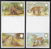 Belize 1983 WWF - Jaguar the set of 4 in imperf inter-paneau se-tenant vertical gutter pairs from uncut proof sheet, unmounted mint and rare, as SG 756-9