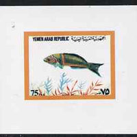 Yemen - Republic 1982 (?) Fish 75f value #2 imperf proof on glossy card unmounted mint