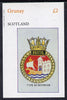 Grunay 1982 Ships Crests #1 (Type 82 Destroyer) imperf deluxe sheet (£2 value) unmounted mint