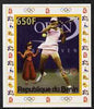 Benin 2007 Tennis #04 individual imperf deluxe sheet with Olympic Rings & Disney Character unmounted mint