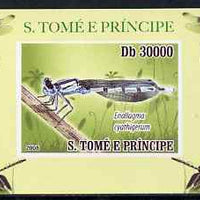 St Thomas & Prince Islands 2009 Dragonflies #1 individual imperf deluxe sheet unmounted mint. Note this item is privately produced and is offered purely on its thematic appeal