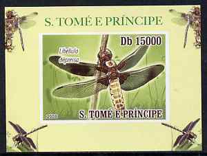 St Thomas & Prince Islands 2009 Dragonflies #4 individual imperf deluxe sheet unmounted mint. Note this item is privately produced and is offered purely on its thematic appeal