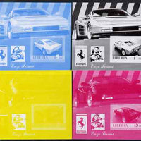 Liberia 2006 Enzo Ferrari #3 m/sheet, the set of 4 imperf progressive proofs (the 4 individual colours) unmounted mint