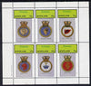 Grunay 1982 Ships Crests #2 (Survey Ship, Assault Ship, Carrier etc) perf set of 6 values (15p to 75p) unmounted mint