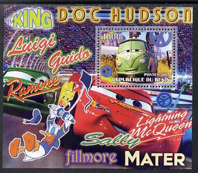 Benin 2007 Disney's Lightning McQueen #7 perf m/sheet showing Fillmore unmounted mint