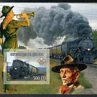 Djibouti 2007 Steam Trains #2 imperf m/sheet with Scouts in background unmounted mint