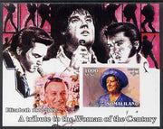 Somaliland 2002 A Tribute to the Woman of the Century #12 - The Queen Mother imperf m/sheet also showing Walt Disney & Elvis, unmounted mint. Note this item is privately produced and is offered purely on its thematic appeal