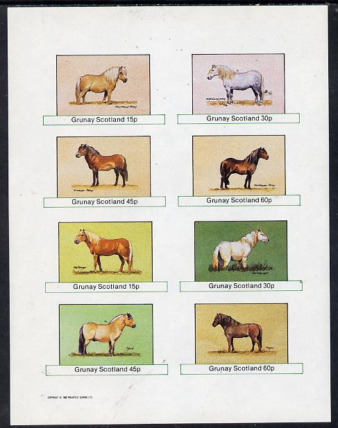 Grunay 1982 Ponies (Shetland, Highland, Dartmoor etc),imperf,set of 8 values (15p to 60p) unmounted mint