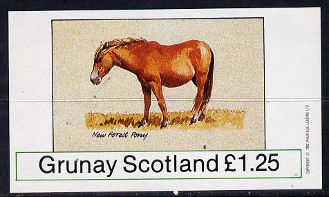 Grunay 1982 Ponies (New Forest Pony) imperf souvenir sheet (£1.25 value) unmounted mint