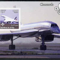 Somaliland 2002 Concorde imperf m/sheet with Scout Logo unmounted mint