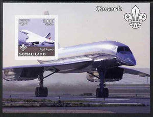 Somaliland 2002 Concorde imperf m/sheet with Scout Logo unmounted mint