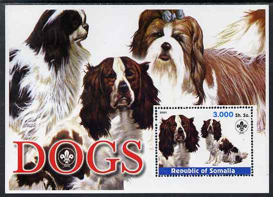 Somalia 2003 Dogs perf m/sheet with Scout Logo unmounted mint