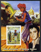 Somalia 2003 75th Birthday of Mickey Mouse #9 - Aladdin with Elvis imperf s/sheet unmounted mint. Note this item is privately produced and is offered purely on its thematic appeal