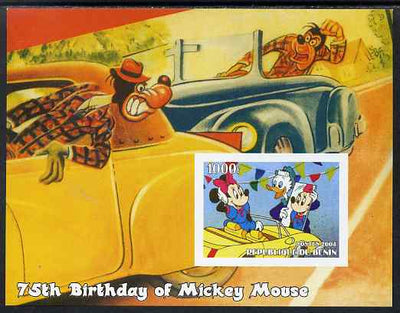 Benin 2004 75th Birthday of Mickey Mouse - Minnie in a Car imperf m/sheet unmounted mint