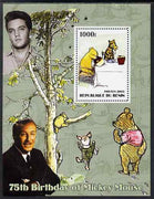 Benin 2003 75th Birthday of Mickey Mouse - Winnie the Pooh #4 (also shows Elvis & Walt Disney) perf m/sheet unmounted mint