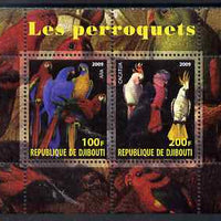 Djibouti 2009 Parrots perf sheetlet containing 2 values unmounted mint