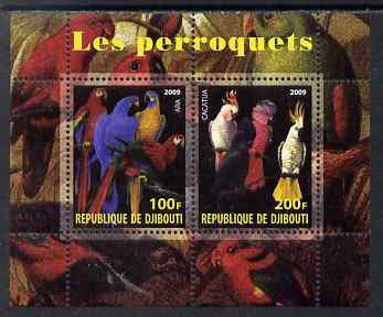 Djibouti 2009 Parrots perf sheetlet containing 2 values unmounted mint