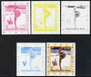 Benin 2007 Gymnastics #3 - individual deluxe sheet with Olympic Rings & Disney Character - the set of 5 imperf progressive proofs comprising the 4 individual colours plus all 4-colour composite, unmounted mint