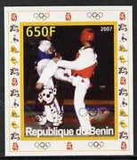 Benin 2007 Kick Boxing - individual imperf deluxe sheet with Olympic Rings & Disney Character unmounted mint. Note this item is privately produced and is offered purely on its thematic appeal