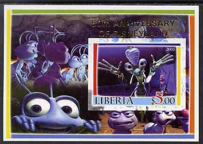 Liberia 2005 50th Anniversary of Disneyland overprint on Bugs life imperf m/sheet #2 unmounted mint