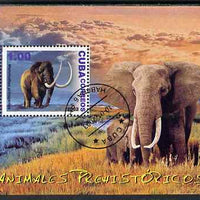 Cuba 2002 Prehistoric Animals (Mammoth & Elephant) perf m/sheet cto used