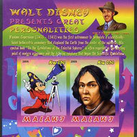 Malawi 2009 Walt Disney Presents Great Personalities - Copernicus imperf sheetlet containing 2 values unmounted mint