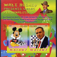 Malawi 2009 Walt Disney Presents Great Personalities - Garry kasparov imperf sheetlet containing 2 values unmounted mint