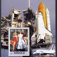 Angola 2002 Salute to the 20th Century #08 perf s/sheet - Marilyn & Space Shuttle, unmounted mint. Note this item is privately produced and is offered purely on its thematic appeal