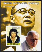 Angola 2002 Salute to the 20th Century #02 imperf s/sheet - Elvis, Pope John Paul & Hideki Yukawa, unmounted mint