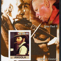 Angola 2002 Salute to the 20th Century #03 imperf s/sheet - Elvis, Pope John Paul & Einstein, unmounted mint. Note this item is privately produced and is offered purely on its thematic appeal