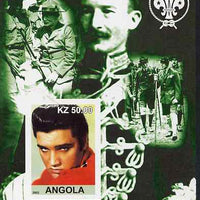 Angola 2002 Salute to the 20th Century #06 imperf s/sheet - Elvis & Baden Powell, unmounted mint