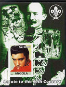 Angola 2002 Salute to the 20th Century #06 imperf s/sheet - Elvis & Baden Powell, unmounted mint