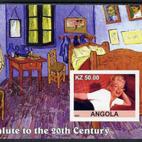 Angola 2002 Salute to the 20th Century #07 imperf s/sheet - Marilyn & Painting by Van Gogh, unmounted mint. Note this item is privately produced and is offered purely on its thematic appeal