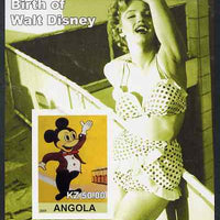 Angola 2001 Birth Centenary of Walt Disney #05 imperf s/sheet - Mickey Mouse & Marilyn, unmounted mint. Note this item is privately produced and is offered purely on its thematic appeal