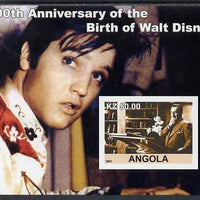 Angola 2001 Birth Centenary of Walt Disney #07 imperf s/sheet - Disney & Elvis, unmounted mint. Note this item is privately produced and is offered purely on its thematic appeal