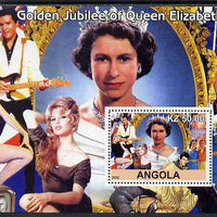 Angola 2002 Golden Jubilee of Queen Elizabeth II #2 perf s/sheet unmounted mint. Note this item is privately produced and is offered purely on its thematic appeal