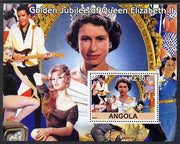 Angola 2002 Golden Jubilee of Queen Elizabeth II #2 perf s/sheet unmounted mint. Note this item is privately produced and is offered purely on its thematic appeal