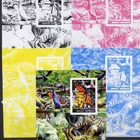 Somalia 2002 Butterflies, Orchids & Fungi #1 m/sheet with Scout Logo & various animals in background - the set of 5 imperf progressive proofs comprising the 4 individual colours plus all 4-colour composite, unmounted mint