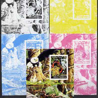 Somalia 2002 Butterflies, Orchids & Fungi #2 m/sheet with Scout Logo & various animals in background - the set of 5 imperf progressive proofs comprising the 4 individual colours plus all 4-colour composite, unmounted mint