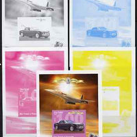 St Thomas & Prince Islands 2004 Rolls Royce Centenary #01 s/sheet - the set of 5 imperf progressive proofs comprising the 4 individual colours plus all 4-colour composite, unmounted mint