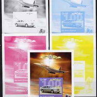 St Thomas & Prince Islands 2004 Rolls Royce Centenary #02 s/sheet - the set of 5 imperf progressive proofs comprising the 4 individual colours plus all 4-colour composite, unmounted mint