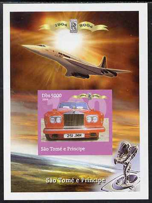 St Thomas & Prince Islands 2004 Rolls Royce Centenary #03 imperf s/sheet unmounted mint. Note this item is privately produced and is offered purely on its thematic appeal