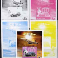 St Thomas & Prince Islands 2004 Rolls Royce Centenary #04 s/sheet - the set of 5 imperf progressive proofs comprising the 4 individual colours plus all 4-colour composite, unmounted mint