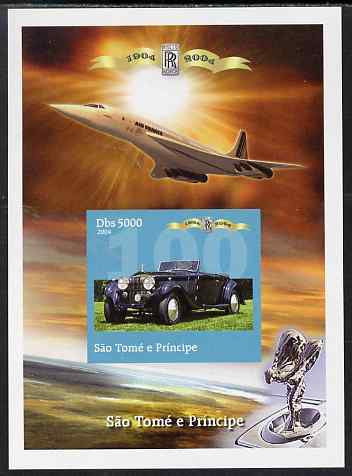 St Thomas & Prince Islands 2004 Rolls Royce Centenary #05 imperf s/sheet unmounted mint. Note this item is privately produced and is offered purely on its thematic appeal