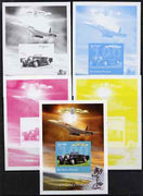 St Thomas & Prince Islands 2004 Rolls Royce Centenary #05 s/sheet - the set of 5 imperf progressive proofs comprising the 4 individual colours plus all 4-colour composite, unmounted mint