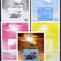 St Thomas & Prince Islands 2004 Rolls Royce Centenary #06 s/sheet - the set of 5 imperf progressive proofs comprising the 4 individual colours plus all 4-colour composite, unmounted mint