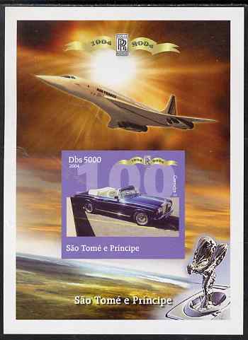 St Thomas & Prince Islands 2004 Rolls Royce Centenary #07 imperf s/sheet unmounted mint. Note this item is privately produced and is offered purely on its thematic appeal